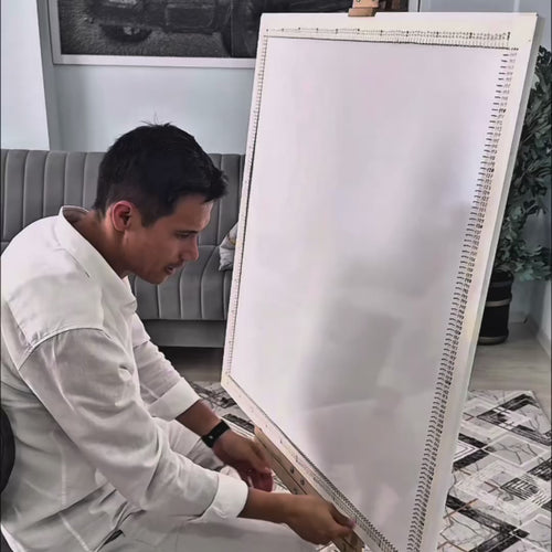 Video of the Stop War string art artwork by Atajan Hemrayev
